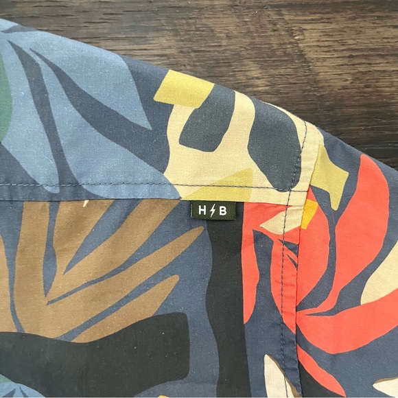 Howler bros Mansfield leaves bright colorful outdoor button front SS Shirt large - Picture 8 of 8